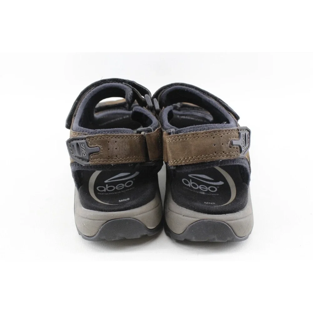 Abeo Sandals Mens 8 Brown Leather Davenport Adjustable‎ Sport Comfort Open Toe